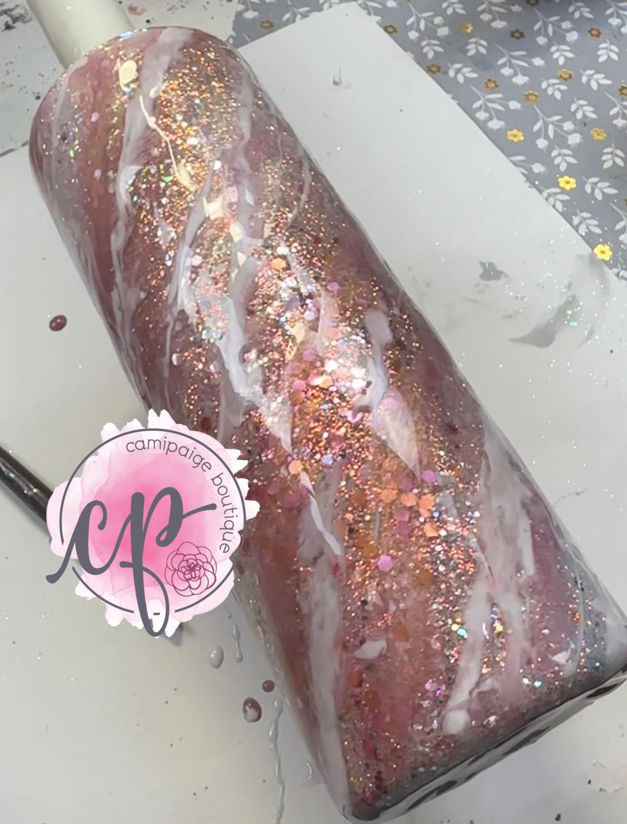 Rose Gold Milky Way- 20oz Straight Skinny - CamiPaige Boutique