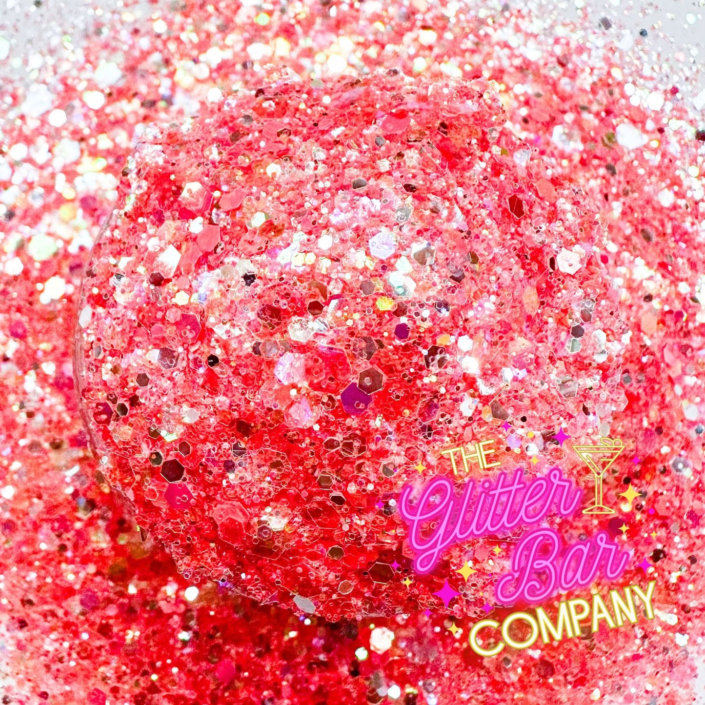 Bubble Gum Martini Glitter Mix - Pink Coral Chunk Glitter Mix