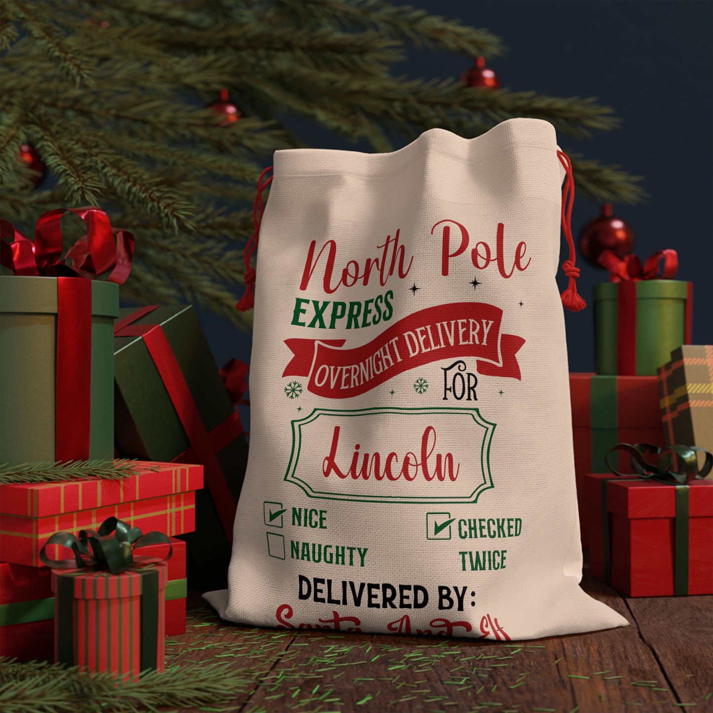 Personalized from Santa Gift Bag - North Pole Express