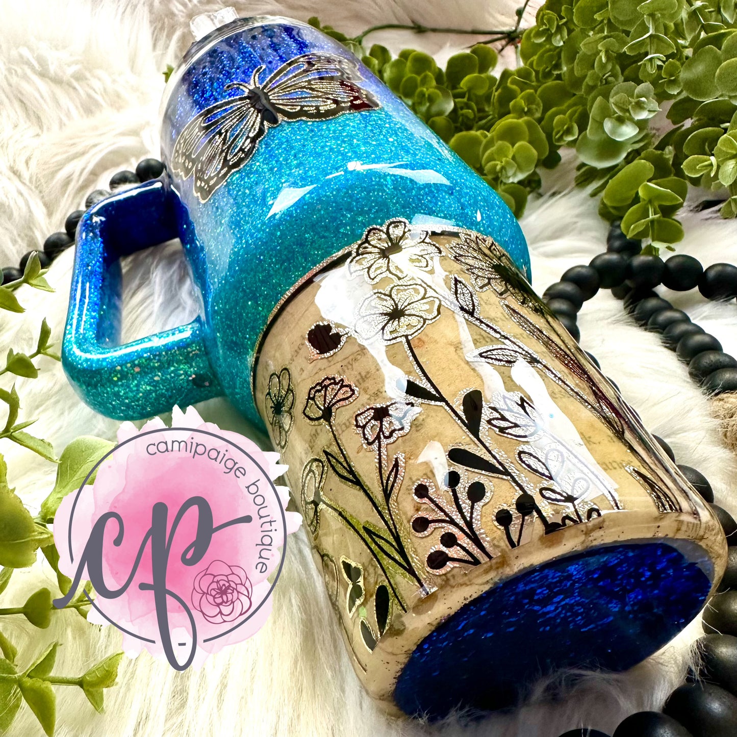 Butterfly Book Lover 40oz Stanley Style Tumbler