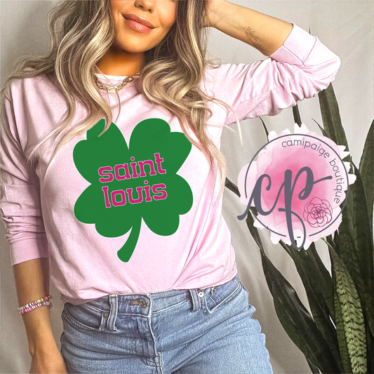 Irish Shirt | St. Patrick's Day | Shamrock St. Louis Long Sleeve T-Shirt | St Pats Day Shirt for Women