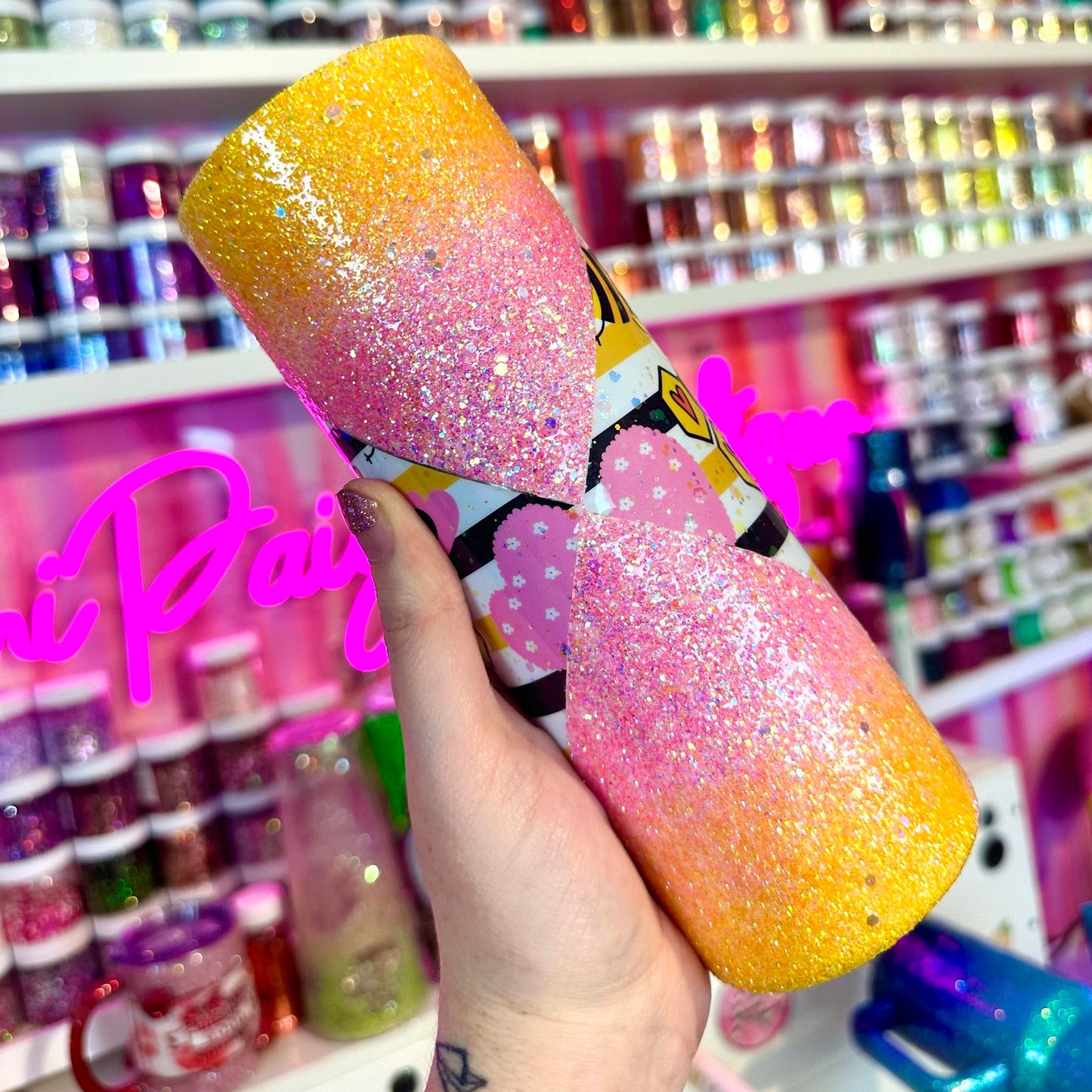 Bee Mine 3D Tumbler - 20oz Straight Skinny - CamiPaige Boutique