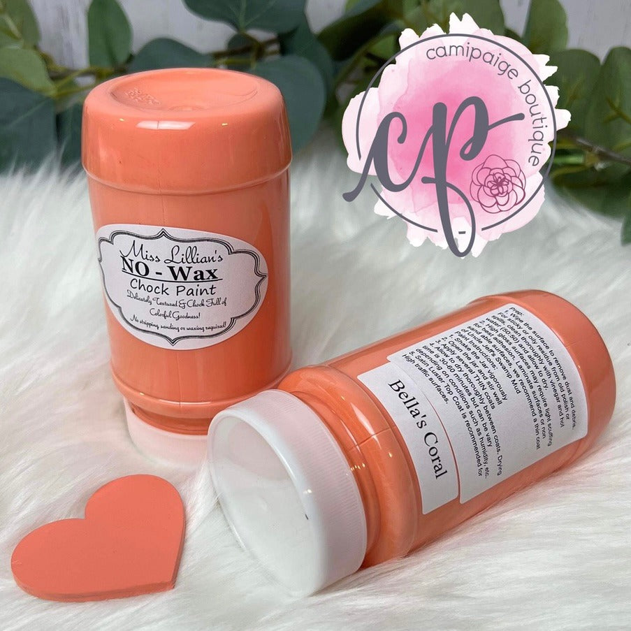 Bella's Coral - Coral Chalk Paint 8oz - Miss Lilian's No Wax Chock Paint
