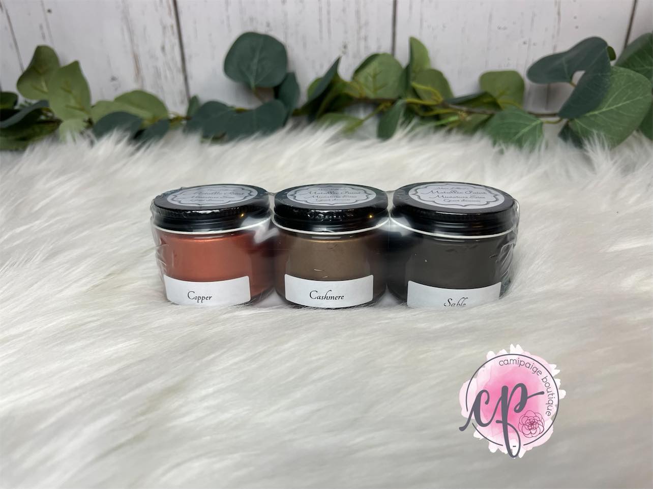 Copper, Cashmere, Sable - Metallic Mini Sampler Set - Miss Lillian’s Metallic Paints