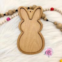 Easter Bunny Basket Tag - Laser Cut Wood Shape - CamiPaige Boutique