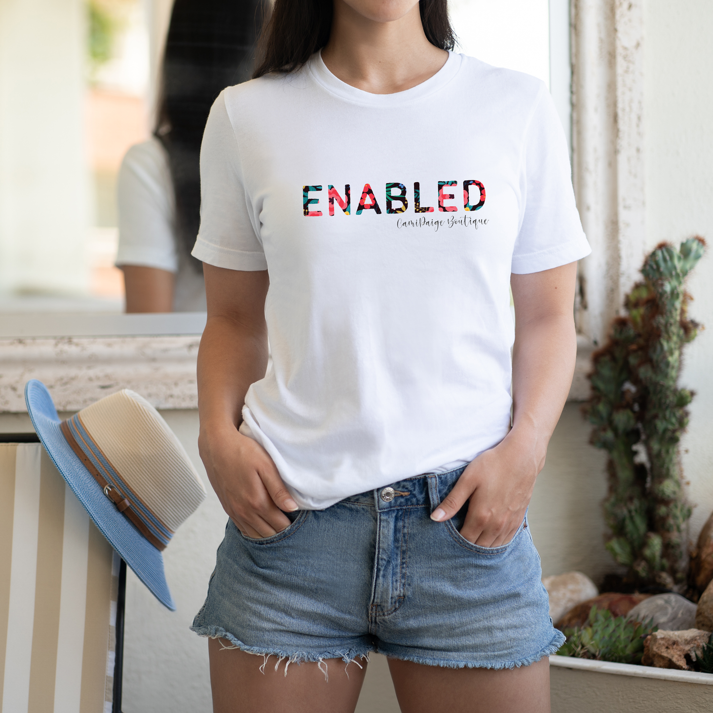 Enabled Floral T-Shirt with Sublimation Design