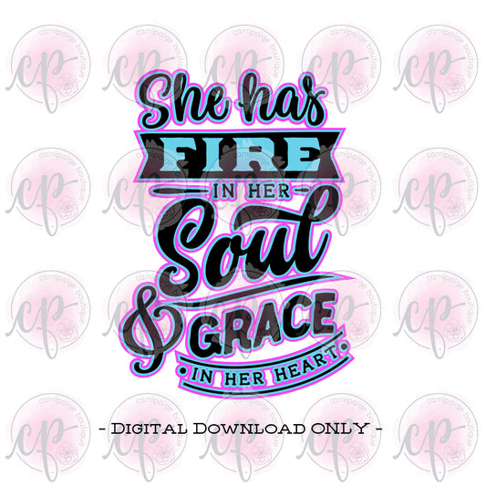 Fire In Her Soul SVG - Layered SVG File - DIGITAL DOWNLOAD ONLY