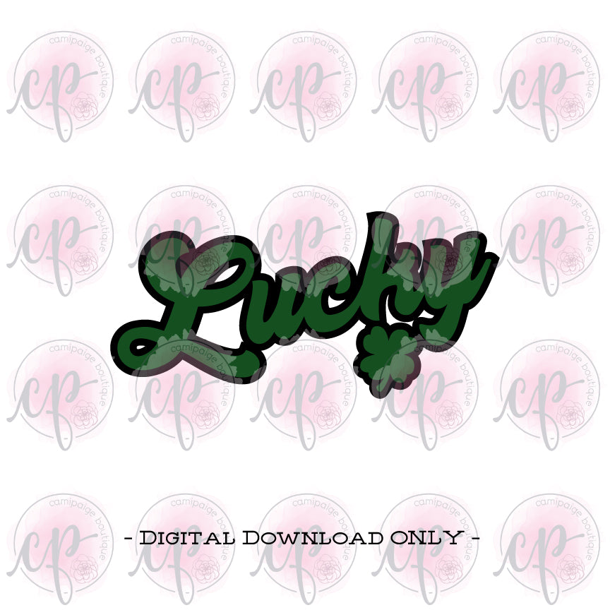 Lucky with Four Leaf Clover - Layered SVG File - DIGITAL DOWNLOAD ONLY –  CamiPaigeBoutique