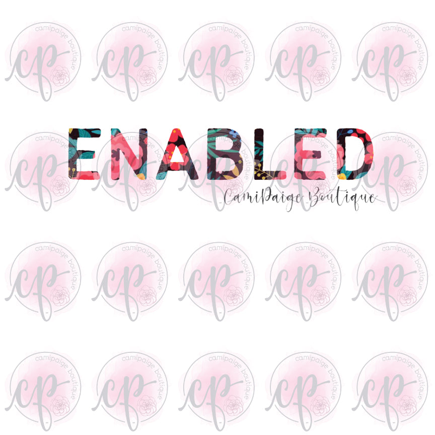 Enabled Floral T-Shirt with Sublimation Design