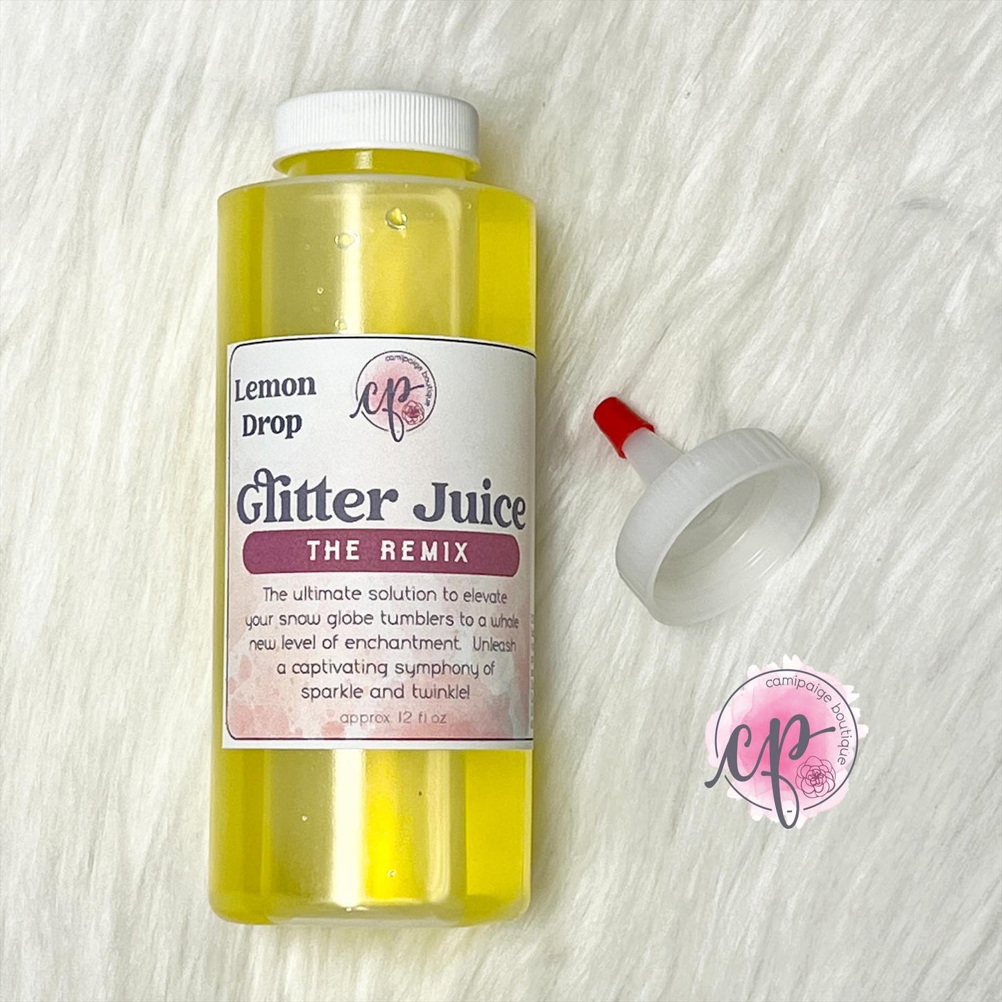 Lemon Drop - Glitter Juice REMIXED Snow Globe Solution - 12floz