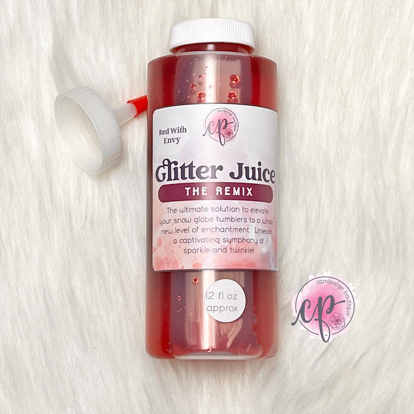 Red With Envy - Glitter Juice REMIXED Snow Globe Solution - 12floz
