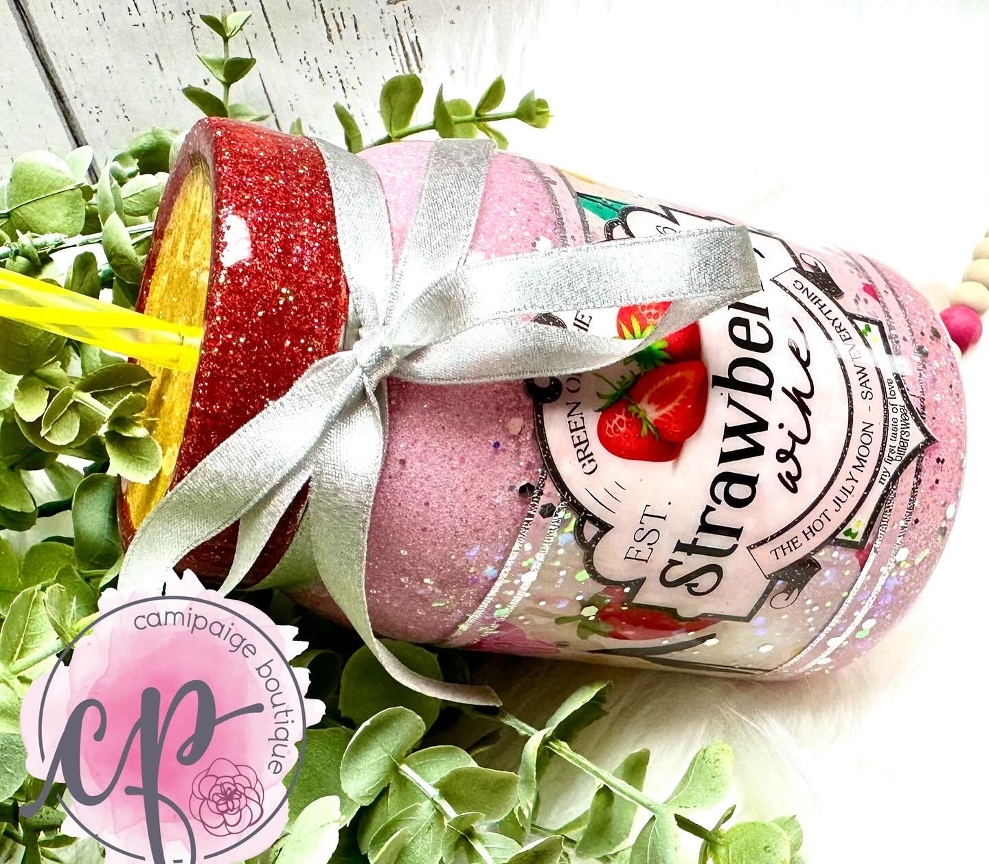Strawberry Wine Mason Jar Tumbler - CamiPaige Boutique