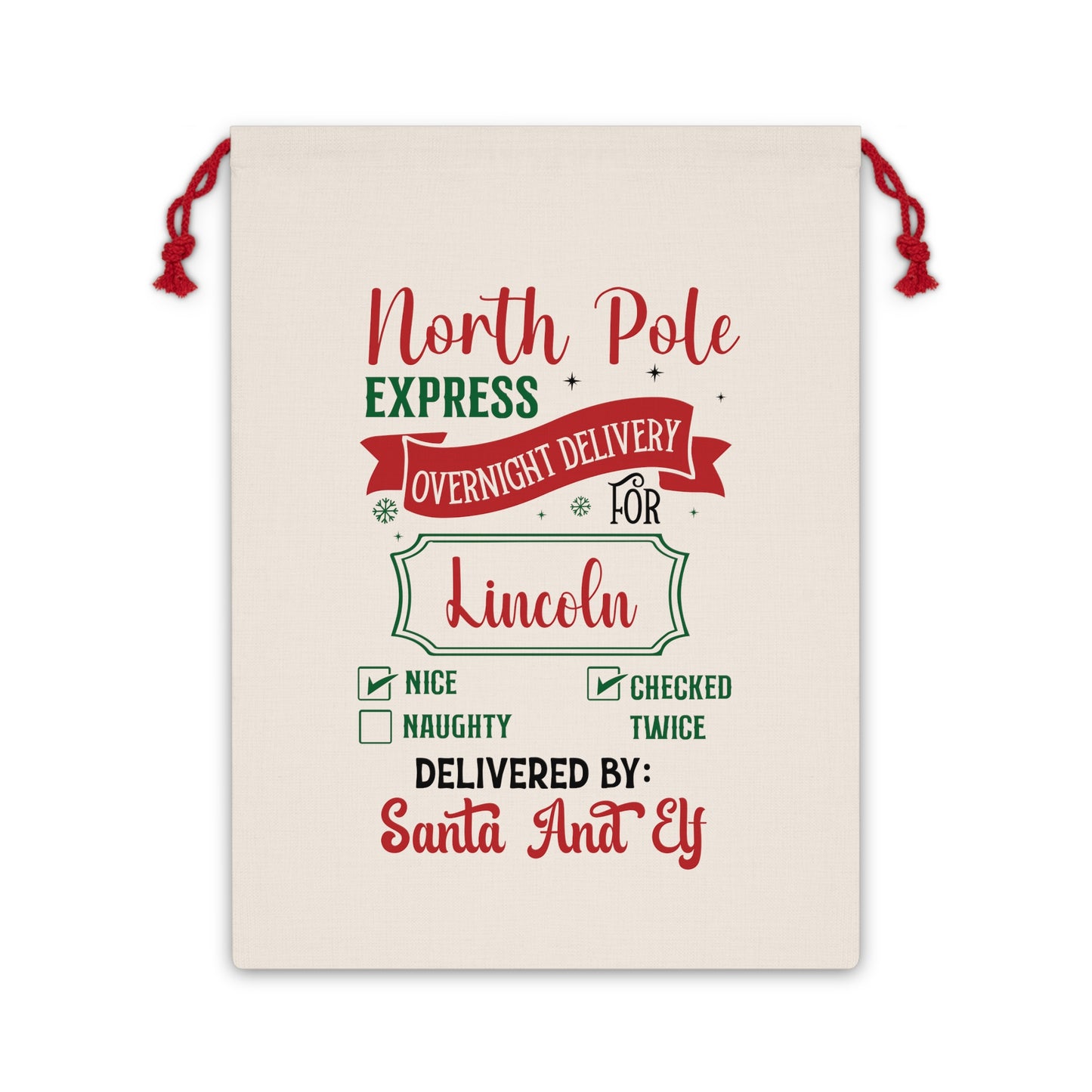 Personalized from Santa Gift Bag - North Pole Express