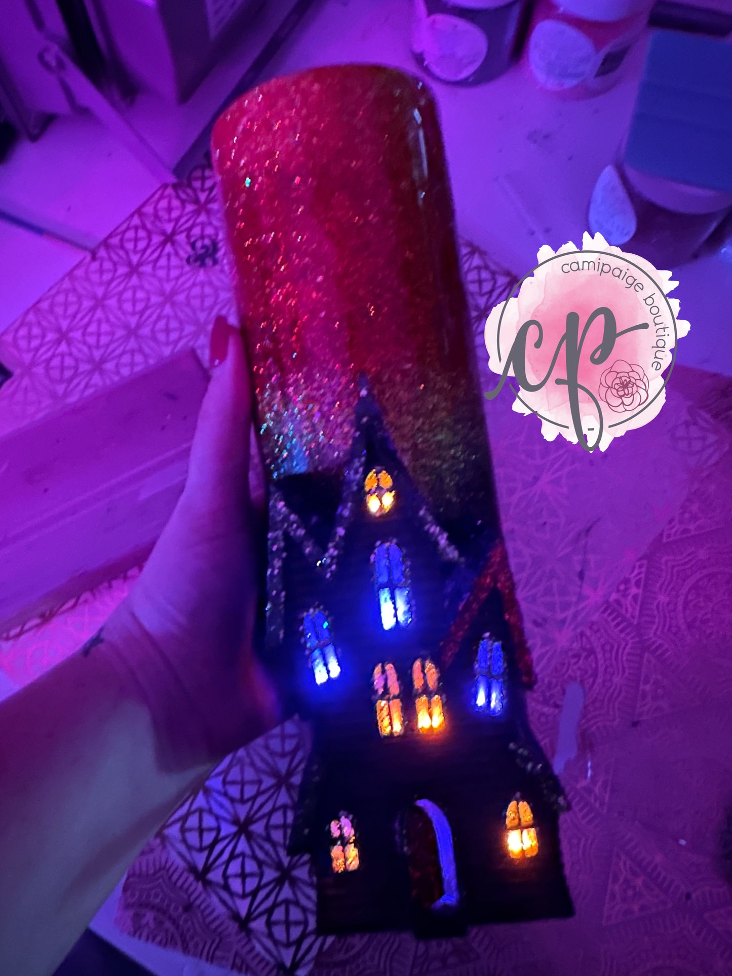 Fairy Light Haunted House - Tumbler Charm - LIGHTS NOT INCLUDED