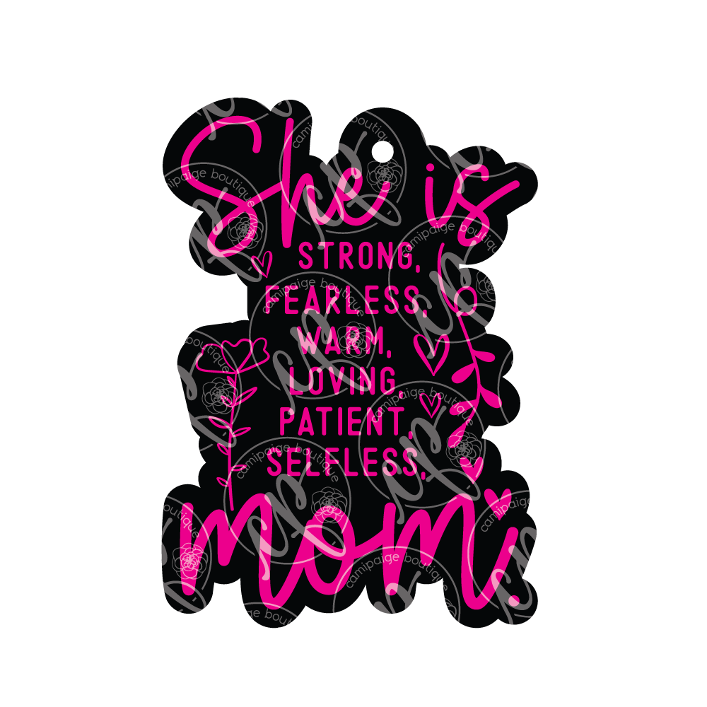 She is Mom - Engraved Laser Cut Clear Acrylic Blank - CamiPaige Boutique