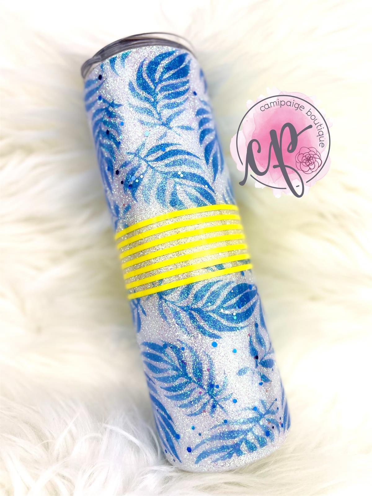 Waterslide Wrap With Striped Decal - 30oz Straight Skinny - CamiPaige Boutique Custom Tumblers