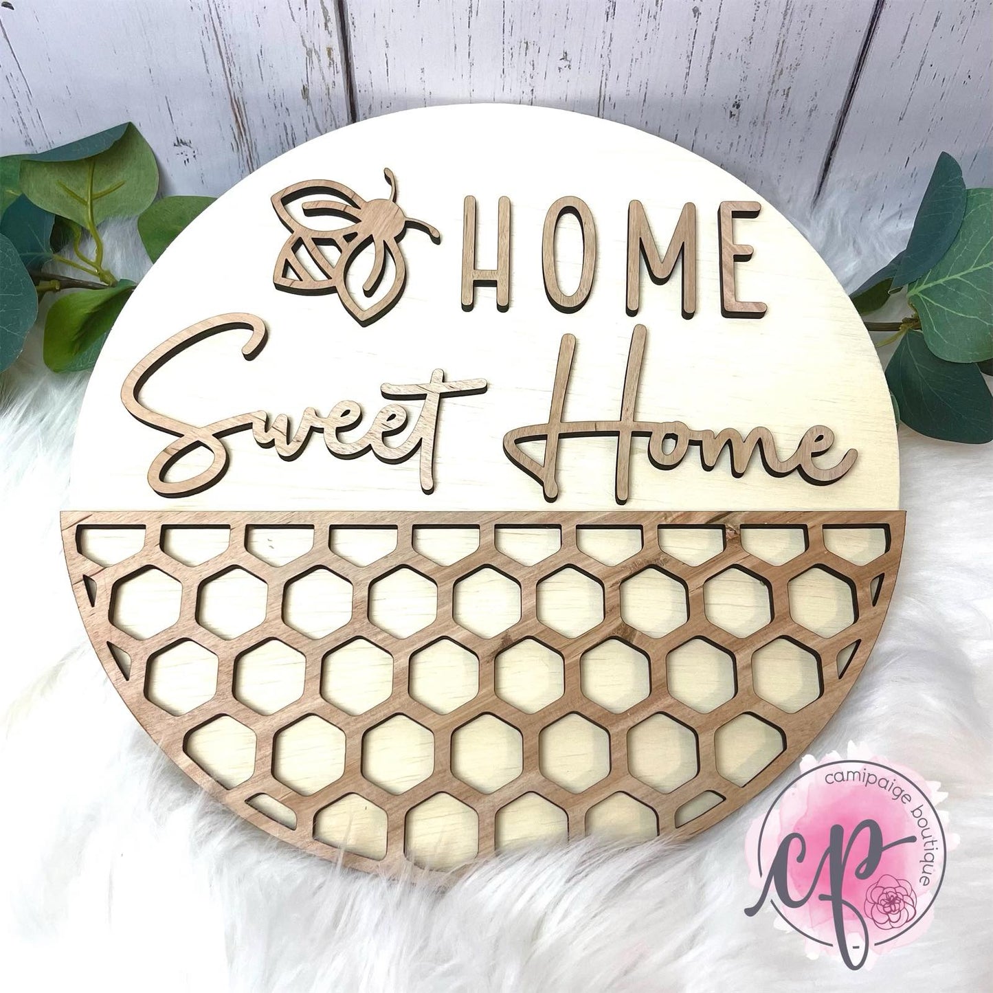 Home Sweet Home - DIY Unfinished Laser Cut Wood Door Hanger Kit