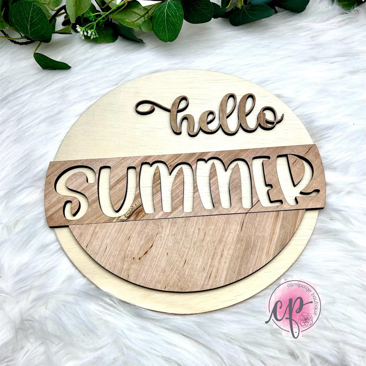 Hello Summer Watermelon - DIY Unfinished Laser Cut Wood Door Hanger Kit