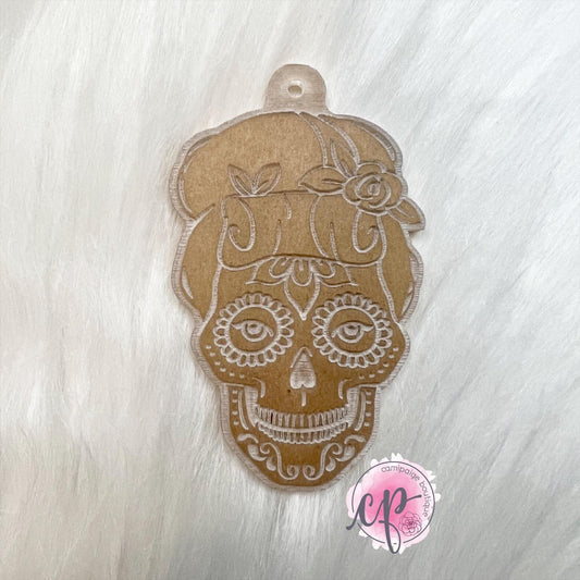 Sugar Skull Girl - Laser Engraved Clear Acrylic Blank - CamiPaige Boutique