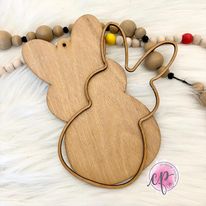 Easter Bunny Basket Tag - Laser Cut Wood Shape - CamiPaige Boutique