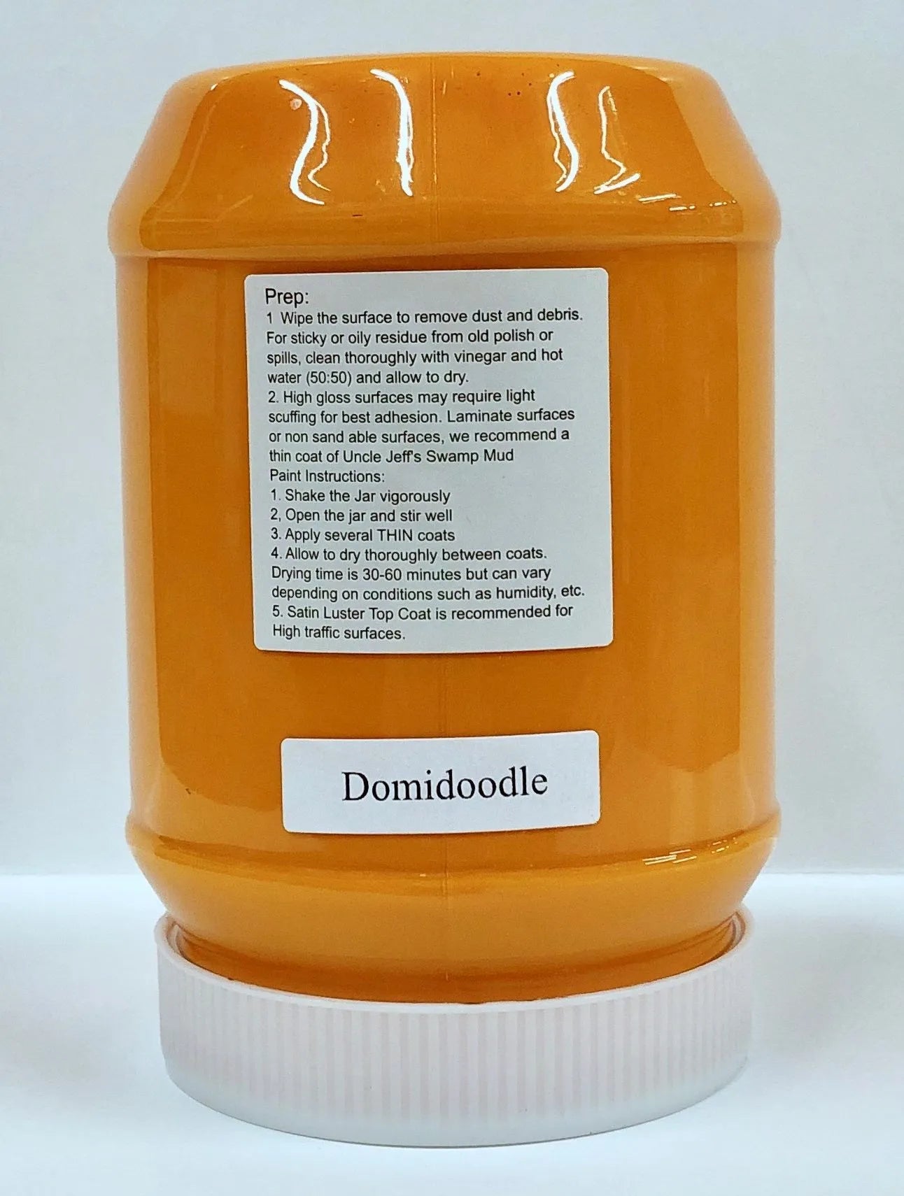 Domidoodle - Orange Chalk Paint 8oz - Miss Lilian's No Wax Chock Paint