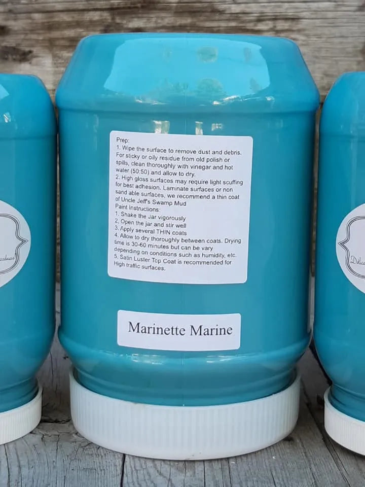 Marinette Marine - Blue Chalk Paint 8oz - Miss Lilian's No Wax Chock Paint