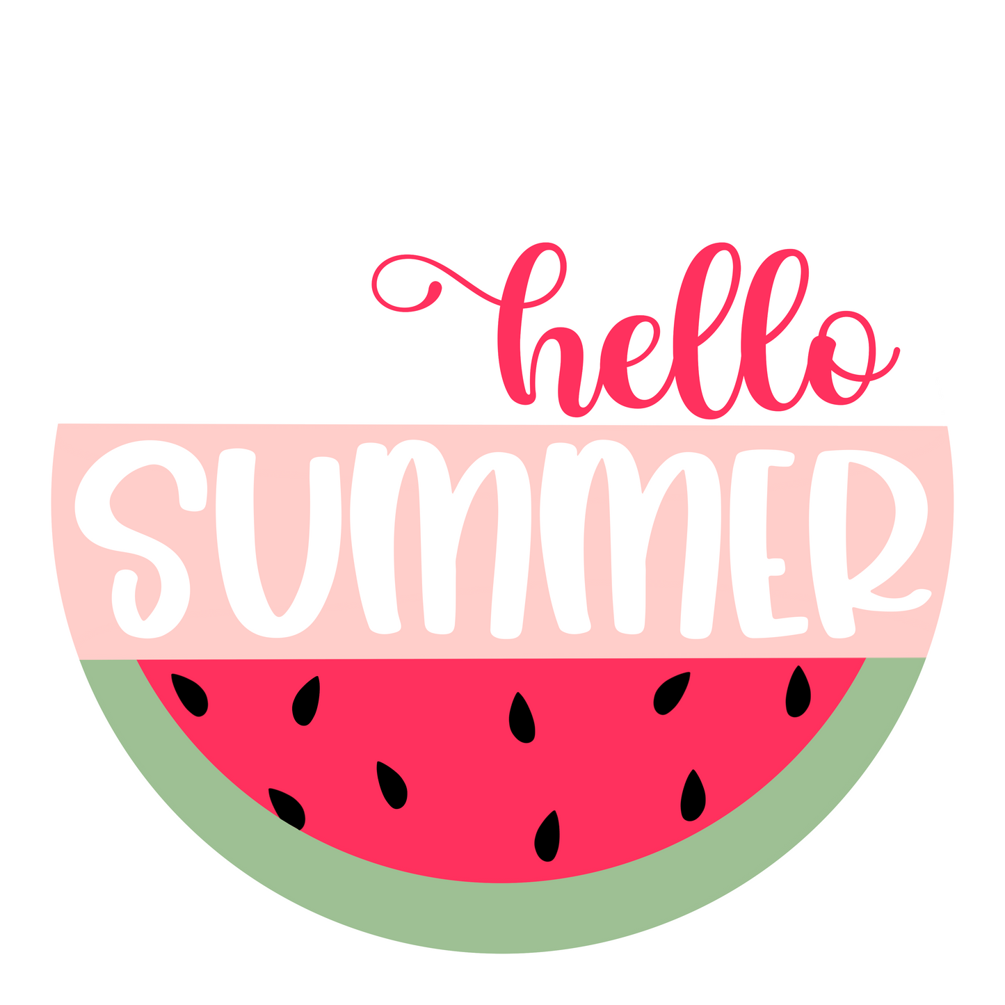 Hello Summer Watermelon - DIY Unfinished Laser Cut Wood Door Hanger Kit