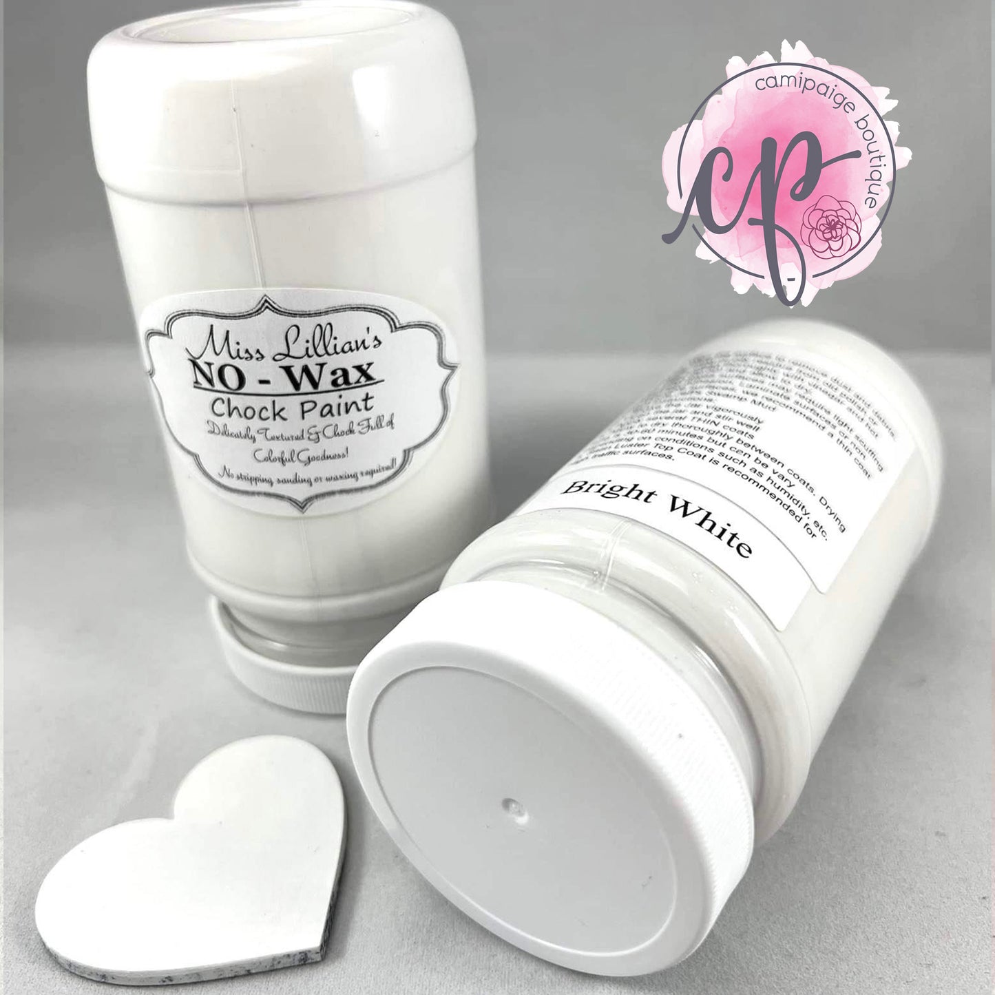 Bright White - White Chalk Paint 8oz - Miss Lilian's No Wax Chock Paint