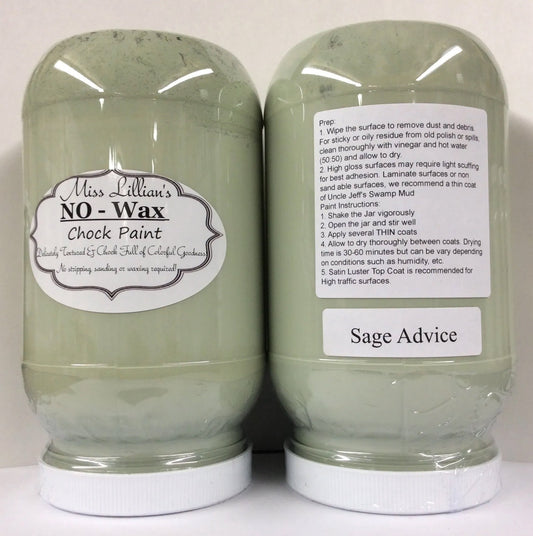 Sage Advice - Green Chalk Paint 8oz - Miss Lilian's No Wax Chock Paint